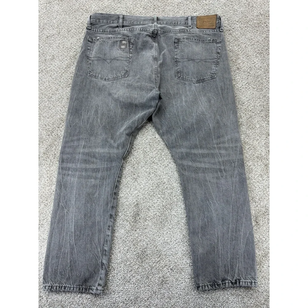 Polo Ralph Lauren Brennan Repaired Sullivan Slim Jeans Mens 40x30 Gray Rope Dyed
